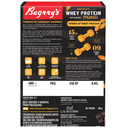 Bagrry's Protein Muesli with Whey Protein, Almonds & Oats Chocolate