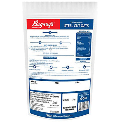 Bagrry's Steel Cut Oats for Weight Management & Cholesterol Reduction