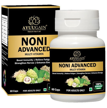 Ayuugain Noni Advanced Multivitamin Capsule for Men & Women, Boost Immunity, Energy, Stamina & Strength (60 Each)
