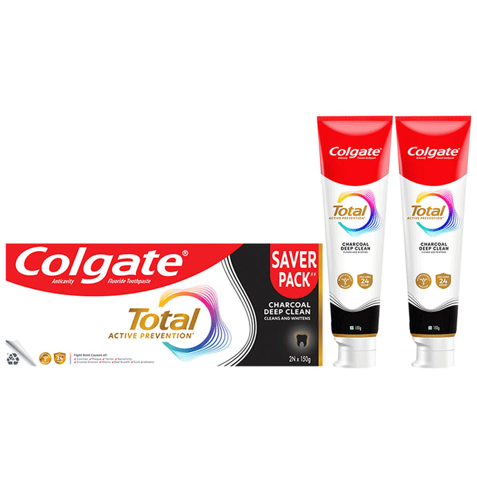 Colgate Total12 Toothpaste (150gm Each) Charcoal Deep Clean - Classic Derma