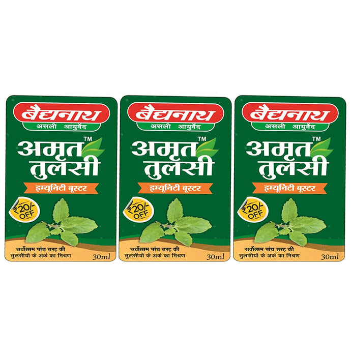 Baidyanath (Jhansi) Amrit Tulsi Immunity Booster Liquid (30ml Each) - Classic Derma