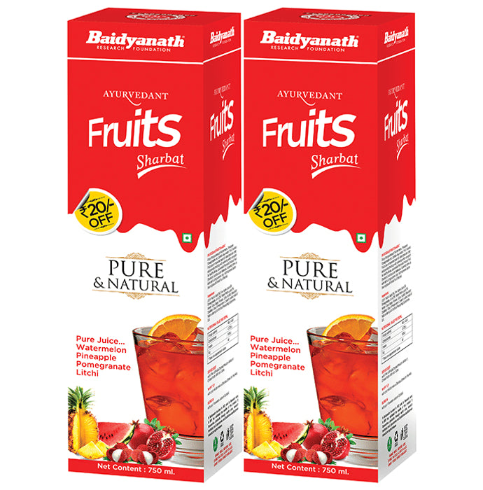Baidyanath (Jhansi) Ayurvedant Fruits Sharbat (750ml Each)