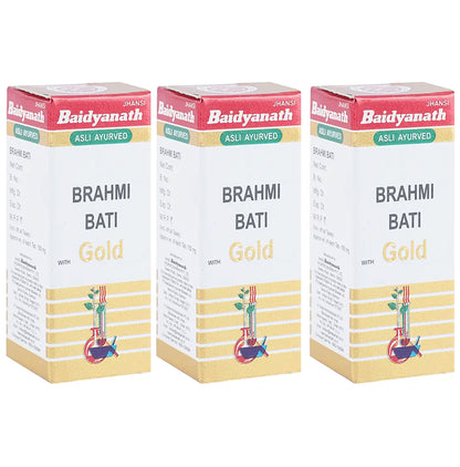 Baidyanath (Jhansi) Brahmi Bati with Gold Tablets (10 Each) - Classic Derma
