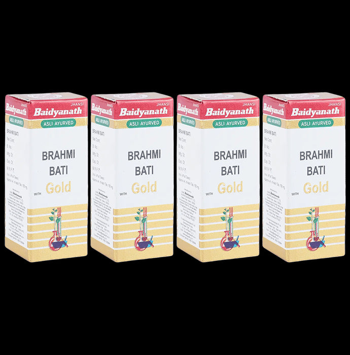 Baidyanath (Jhansi) Brahmi Bati with Gold Tablets (10 Each) - Classic Derma