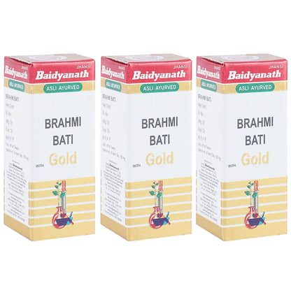 Baidyanath (Jhansi) Brahmi Bati with Gold Tablets (25 Each) - Classic Derma