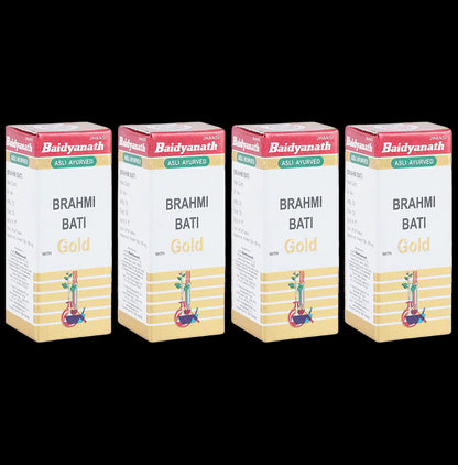 Baidyanath (Jhansi) Brahmi Bati with Gold Tablets (25 Each) - Classic Derma