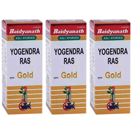 Baidyanath (Jhansi) Chaturmukh Ras with Gold Tablet (10 Each) - Classic Derma