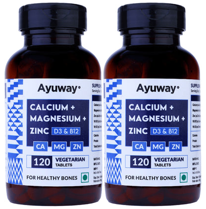 Ayuway Calcium + Magnesium + Zinc Tablet (120 Each) - Classic Derma