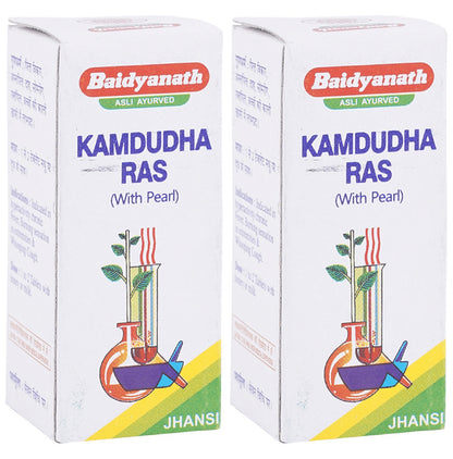 Baidyanath (Jhansi) Kamdudha Ras with Pearl Tablets (50 Each) - Classic Derma