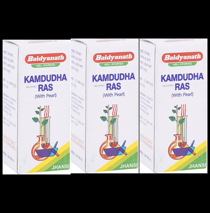 Baidyanath (Jhansi) Kamdudha Ras with Pearl Tablets (50 Each) - Classic Derma