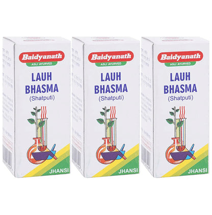 Baidyanath (Jhansi) Lauh Bhasma Shatputi (2.5gm Each) - Classic Derma