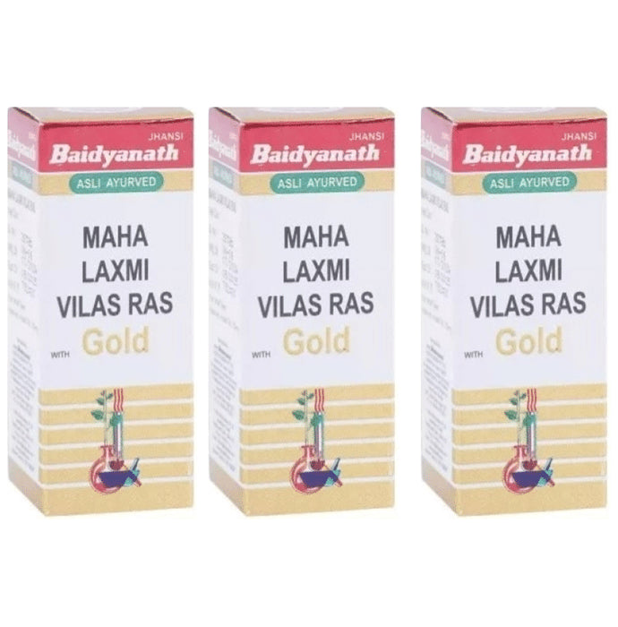 Baidyanath (Jhansi) Maha Laxmi Vilas Ras with Gold Tablets (10 Each) - Classic Derma