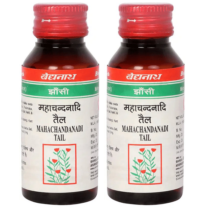 Baidyanath (Jhansi) Mahachandanadi Tail (50ml Each) - Classic Derma