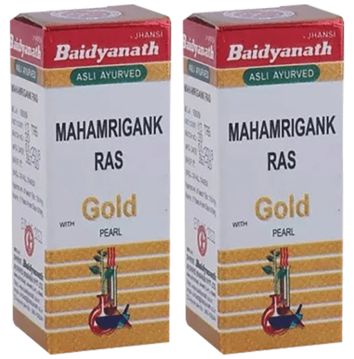 Baidyanath (Jhansi) Mahamrigank Ras with Gold Pearl Tablet (10 Each) - Classic Derma