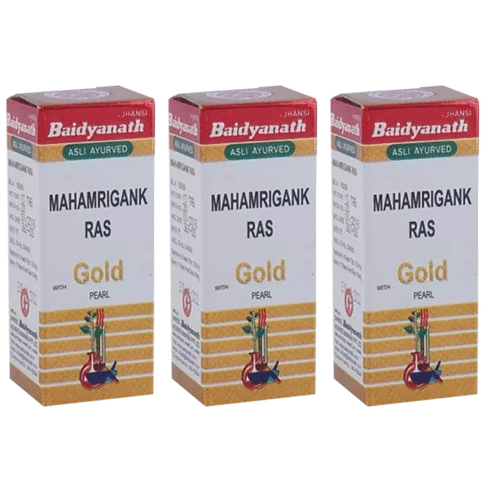 Baidyanath (Jhansi) Mahamrigank Ras with Gold Pearl Tablet (10 Each) - Classic Derma