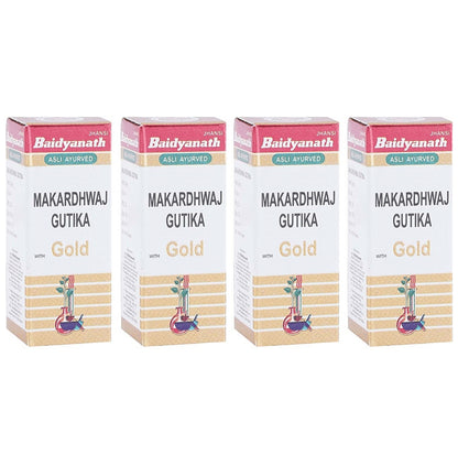 Baidyanath (Jhansi) Makardhwaj Gutika with Gold Tablet (1gm Each) - Classic Derma
