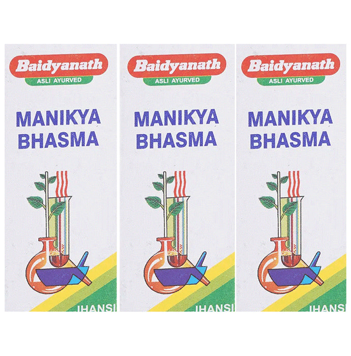 Baidyanath (Jhansi) Manikya Bhasma (2.5gm Each) - Classic Derma