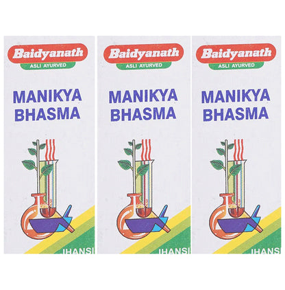 Baidyanath (Jhansi) Manikya Bhasma (2.5gm Each) - Classic Derma
