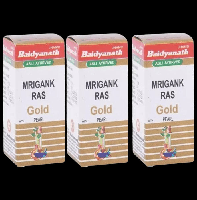 Baidyanath (Jhansi) Mrigank Ras with Gold Pearl Powder (1gm Each) - Classic Derma