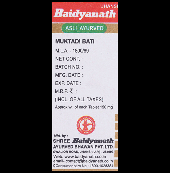 Baidyanath (Jhansi) Muktadi Bati Gold with Pearl, Kesar & Gorochan (10 Tablet)