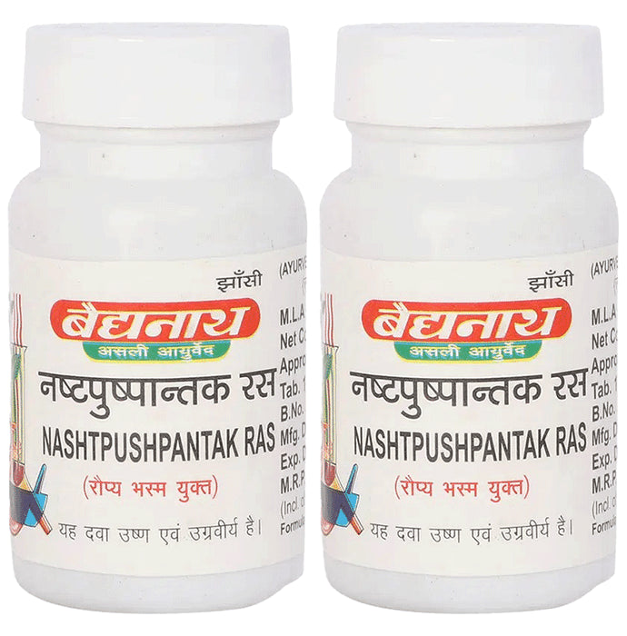 Baidyanath (Jhansi) Nashtpushpantak Ras Tablet (80 Each) - Classic Derma