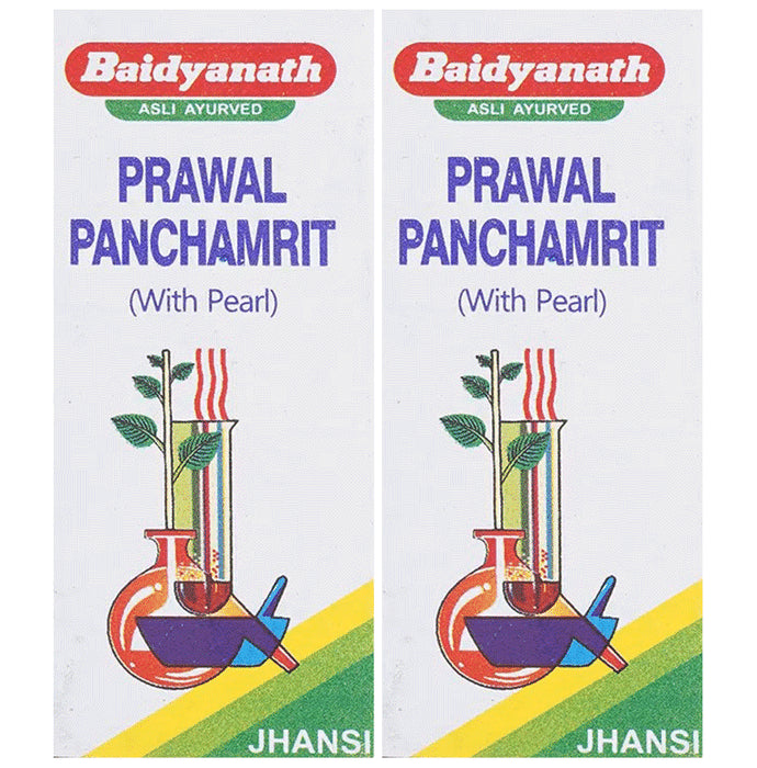 Baidyanath (Jhansi) Prawal Panchamrit Tablet (with Pearl) (Each 10) - Classic Derma