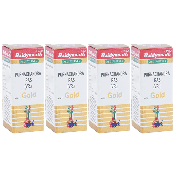 Baidyanath (Jhansi) Purnachandra Ras with Gold Tablets (10 Each) - Classic Derma