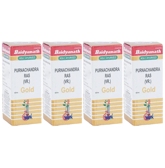 Baidyanath (Jhansi) Purnachandra Ras with Gold Tablets (10 Each) - Classic Derma