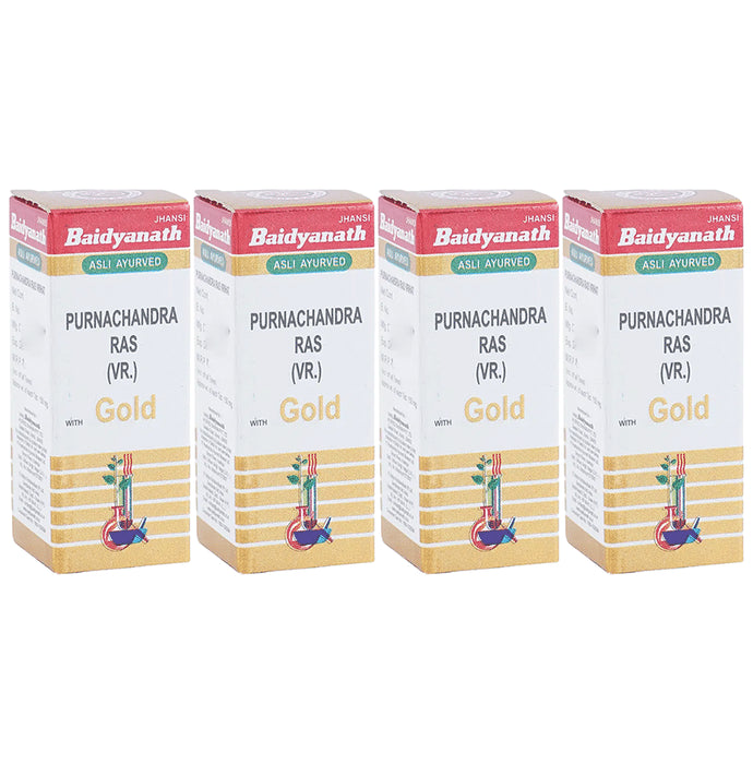 Baidyanath (Jhansi) Purnachandra Ras with Gold Tablets (25 Each) - Classic Derma