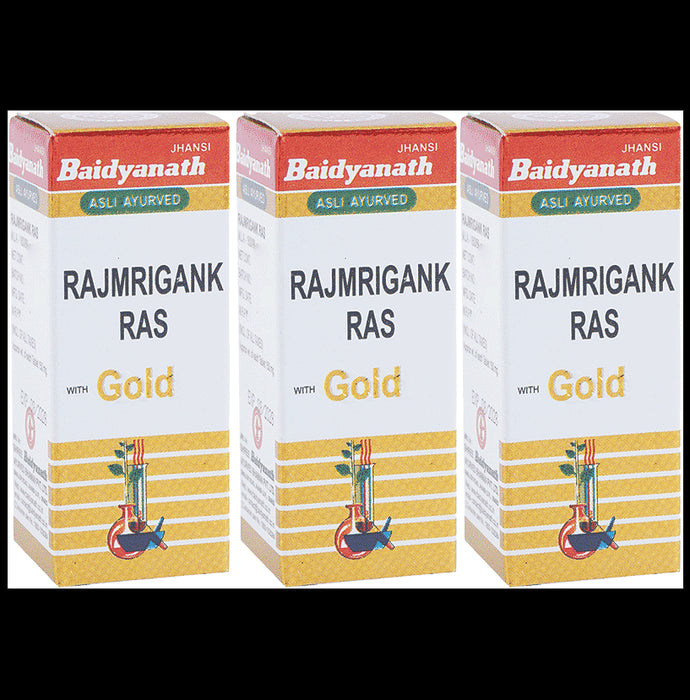 Baidyanath (Jhansi) Rajmrigank Ras with Gold Tablet (10 Each) - Classic Derma
