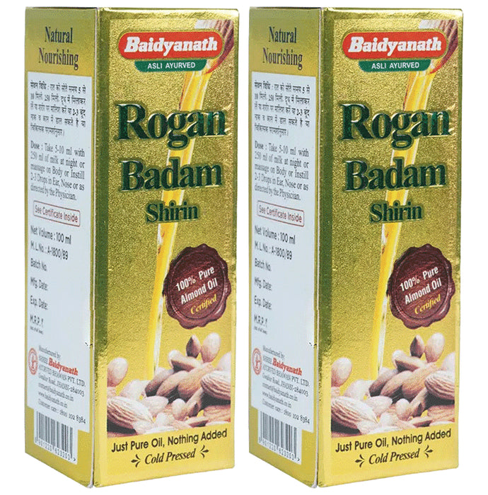 Baidyanath (Jhansi) Rogan Badam Shirin Oil (25ml Each) - Classic Derma