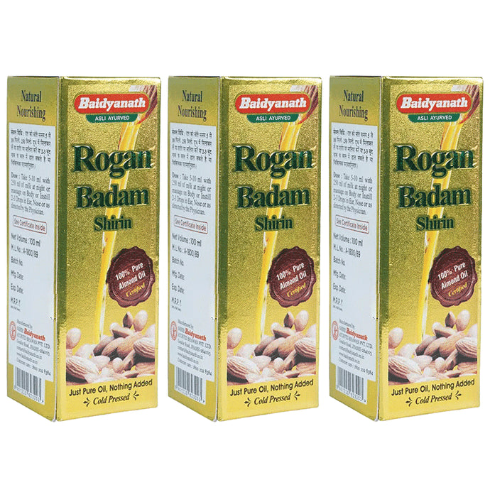Baidyanath (Jhansi) Rogan Badam Shirin Oil (25ml Each) - Classic Derma