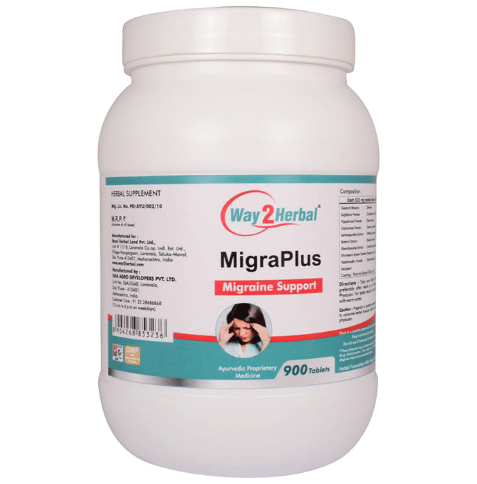 Way2Herbal Migra Plus Migraine Support Tablet - Classic Derma