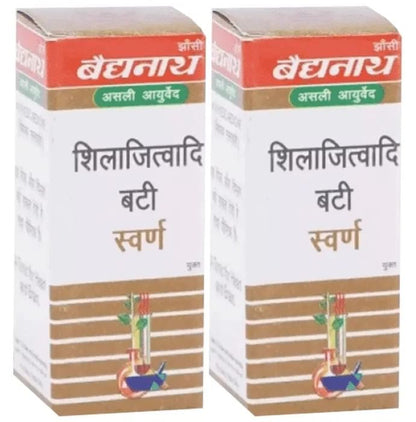 Baidyanath (Jhansi) Shilajitwadi Bati with Gold (10 Each) - Classic Derma