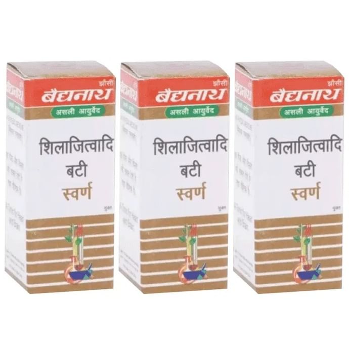 Baidyanath (Jhansi) Shilajitwadi Bati with Gold (10 Each) - Classic Derma