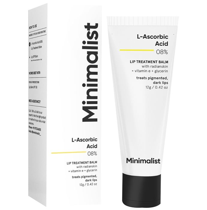 Minimalist 08% L-Ascorbic Acid Lip Treatment Balm | Treats and Nourishes Dark Lips - Classic Derma