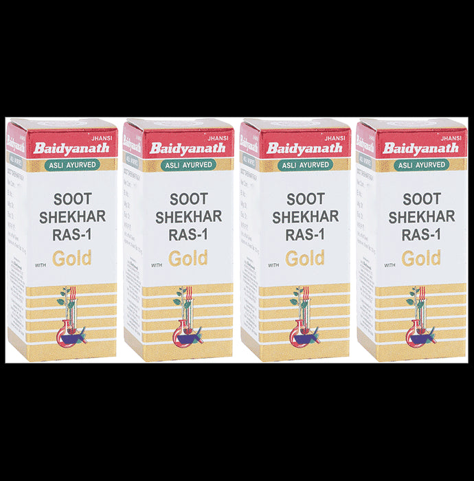 Baidyanath (Jhansi) Soot Shekhar Ras-1 with Gold (10 Each) - Classic Derma