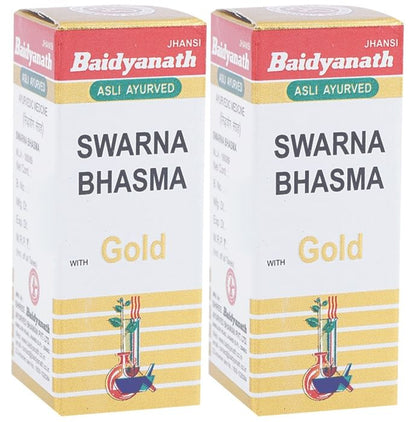 Baidyanath (Jhansi) Swarna Bhasma with Gold (125mg Each) - Classic Derma