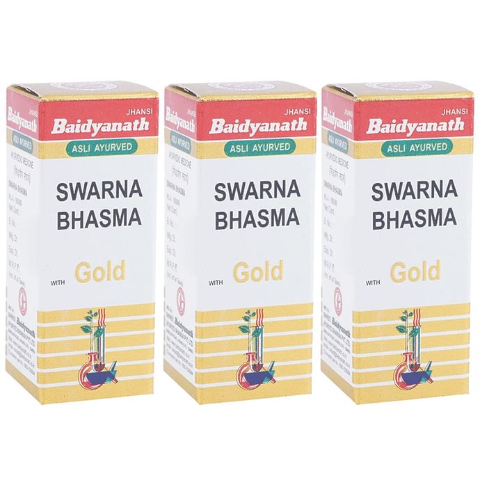 Baidyanath (Jhansi) Swarna Bhasma with Gold (125mg Each) - Classic Derma
