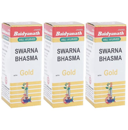 Baidyanath (Jhansi) Swarna Bhasma with Gold (125mg Each) - Classic Derma