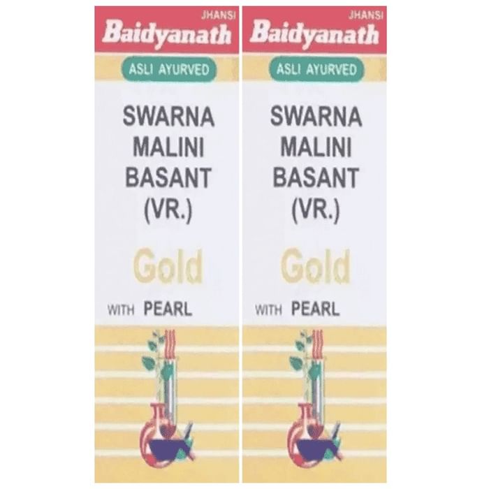 Baidyanath (Jhansi) Swarna Malini Basant (Vr.) Gold with Pearl (10 Each) - Classic Derma