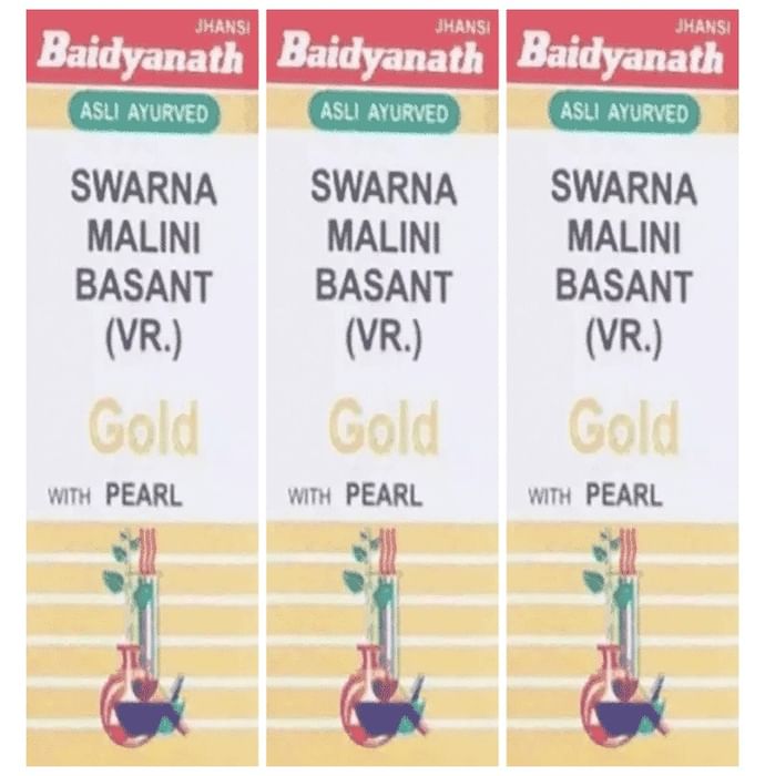 Baidyanath (Jhansi) Swarna Malini Basant (Vr.) Gold with Pearl (10 Each)