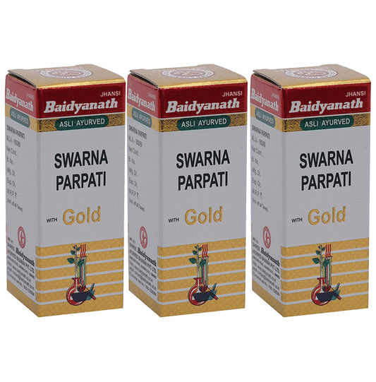 Baidyanath (Jhansi) Swarna Parpati with Gold (1gm Each) - Classic Derma