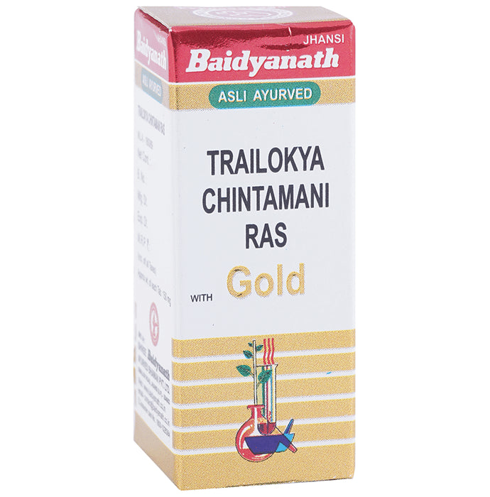 Baidyanath (Jhansi) Trailokya Chintamani Ras with Gold - Classic Derma