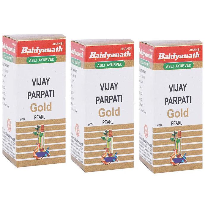 Baidyanath (Jhansi) Vijay Parpati Gold with Pearl Powder (2gm Each) - Classic Derma