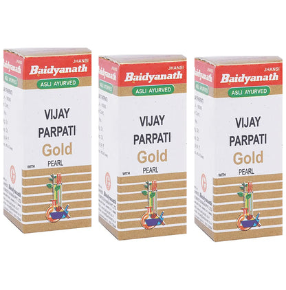 Baidyanath (Jhansi) Vijay Parpati Gold with Pearl Powder (2gm Each) - Classic Derma