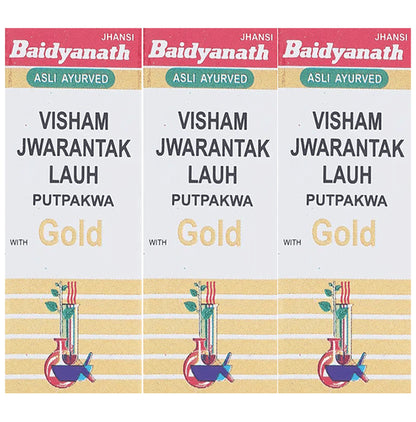 Baidyanath (Jhansi) Visham Jwarantak Lauh Putpakwa with Gold Tablet (10 Each) - Classic Derma