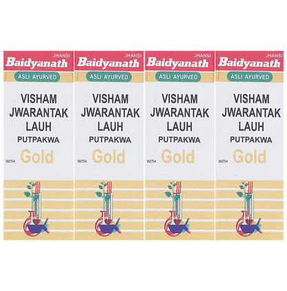 Baidyanath (Jhansi) Visham Jwarantak Lauh Putpakwa with Gold Tablet (10 Each) - Classic Derma