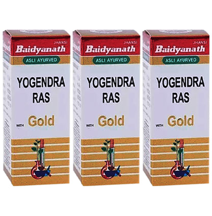 Baidyanath (Jhansi) Yogendra Ras with Gold (10 Each) - Classic Derma
