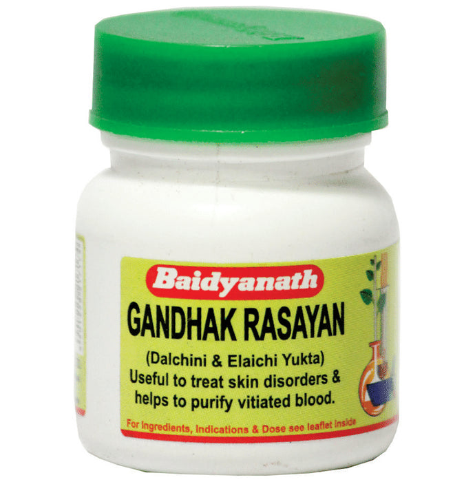 Baidyanath (Nagpur) Gandhak Rasayan with Dalchini & Elaichi | For Skin Concerns & Purifying Blood - Classic Derma